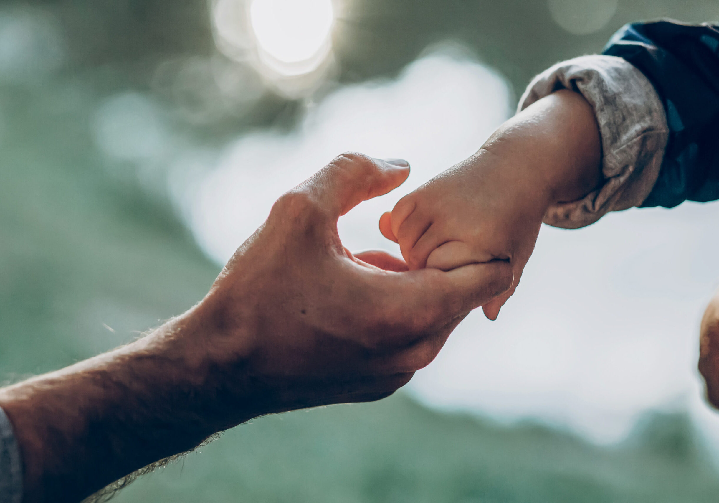 Father and son holding hands outdoors close-up, cute strong dad holding child's arm, parenting and trust concept Father and son holding hands outdoors close-up, cute strong dad holding child's arm, parenting and trust concept